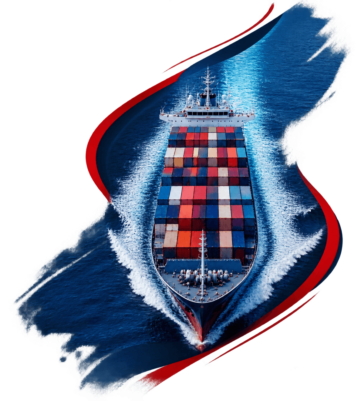 Container ship underway